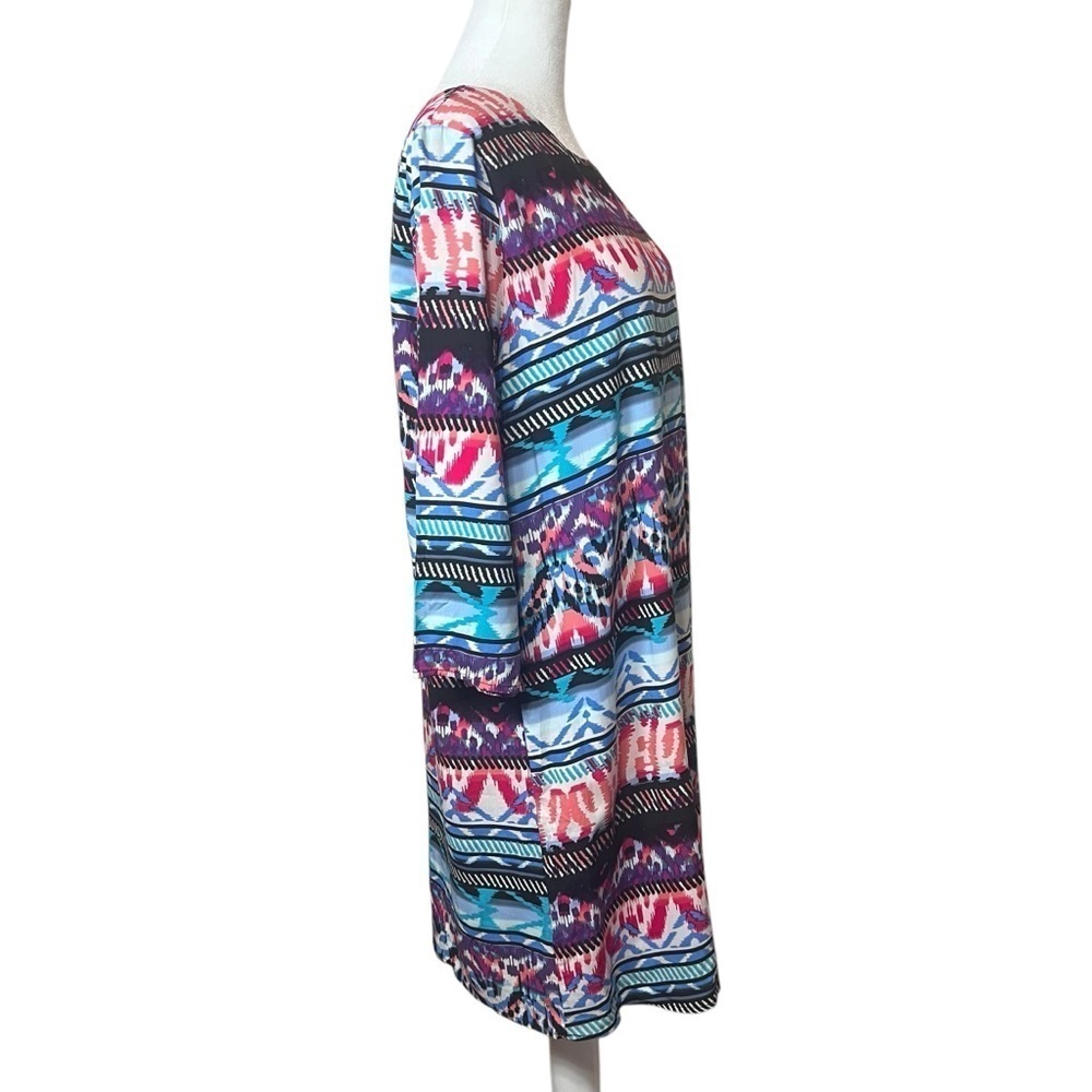 Everly Going Through the Motions Sheath Dress Colorful Boho 3/4 Sleeve Large NEW - Picture 7 of 12
